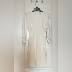 Lark & Ro 3/4 Sleeve Crew Neck Fit and Flare Dress with Pockets, White, 2, NWT